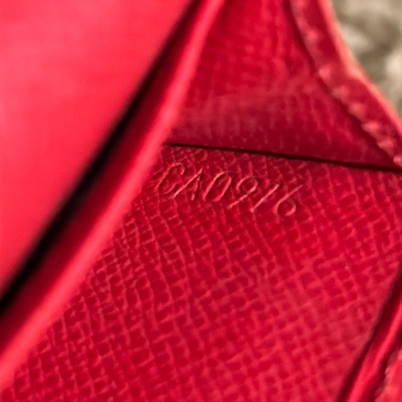 Rare Louis Vuitton Red Epi Porte Yen 3 Cartes Credit Bifold Long Wallet- Amazing - Picture 10 of 10